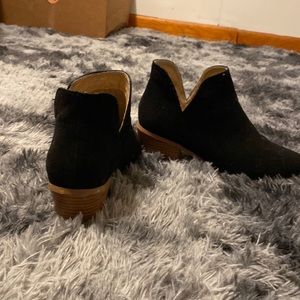 Faux suede black booties - worn just a few times